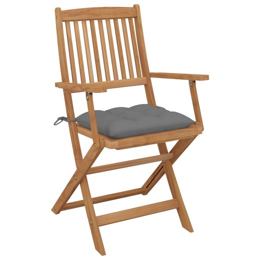 Klappbare Gartensthle 6 Stk. mit Kissen Massivholz Akazie