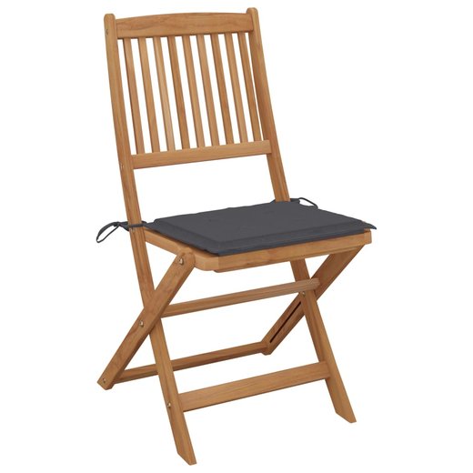 Klappbare Gartensthle 6 Stk. mit Kissen Massivholz Akazie