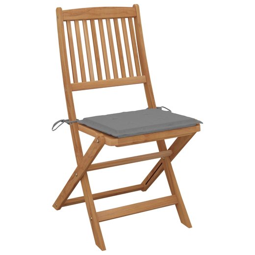 Klappbare Gartensthle 6 Stk. mit Kissen Massivholz Akazie
