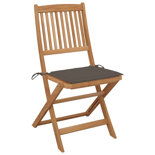 Klappbare Gartensthle 6 Stk. mit Kissen Massivholz Akazie