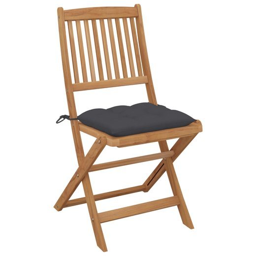 Klappbare Gartensthle 6 Stk. mit Kissen Massivholz Akazie