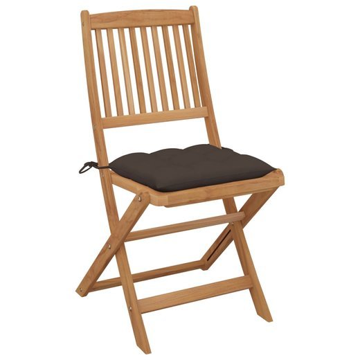 Klappbare Gartensthle 6 Stk. mit Kissen Massivholz Akazie