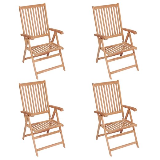 Verstellbare Gartensthle 4 Stk. Massivholz Teak