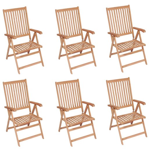 Verstellbare Gartensthle 6 Stk. Massivholz Teak
