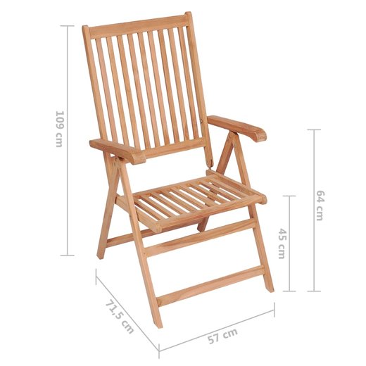 Verstellbare Gartensthle 6 Stk. Massivholz Teak
