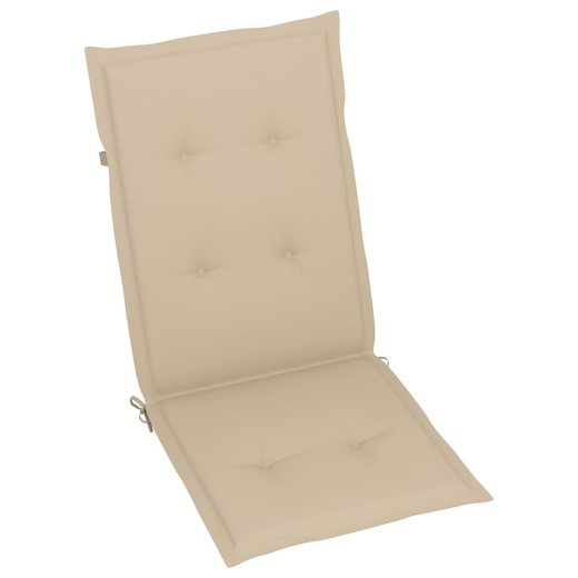 Gartensthle 4 Stk. mit Beigen Kissen Massivholz Teak