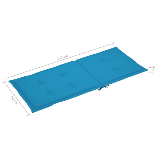 Gartensthle 4 Stk. mit Blauen Kissen Massivholz Teak