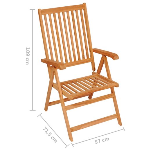 Gartensthle 4 Stk. mit Weinroten Kissen Massivholz Teak