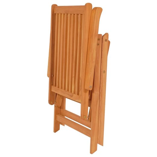 Gartensthle 4 Stk. mit Weinroten Kissen Massivholz Teak