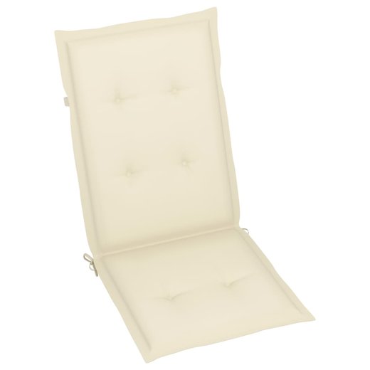 Gartensthle 6 Stk. mit Creme Kissen Massivholz Teak