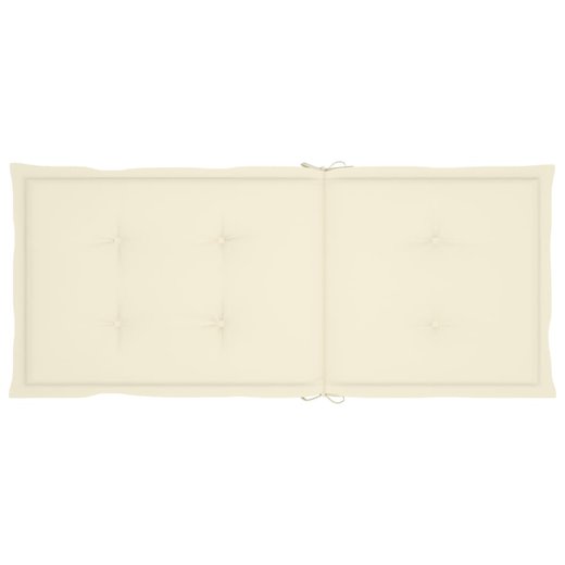 Gartensthle 6 Stk. mit Creme Kissen Massivholz Teak