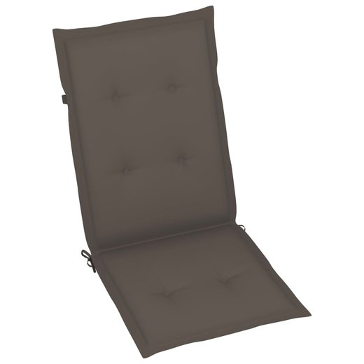 Gartensthle 6 Stk. mit Taupe Kissen Massivholz Teak