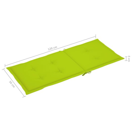 Gartensthle 6 Stk. mit Hellgrnen Kissen Massivholz Teak