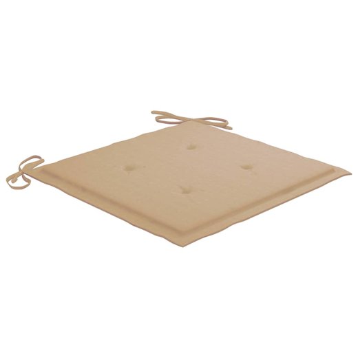 Gartensthle mit Beige Kissen 6 Stk. Massivholz Teak