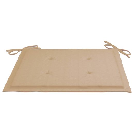 Gartensthle mit Beige Kissen 6 Stk. Massivholz Teak