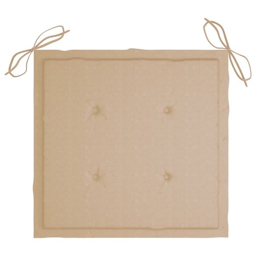 Gartensthle mit Beige Kissen 6 Stk. Massivholz Teak