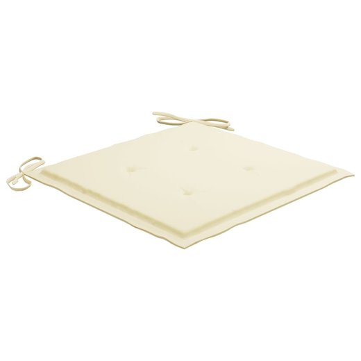 Gartensthle mit Creme Kissen 8 Stk. Massivholz Teak