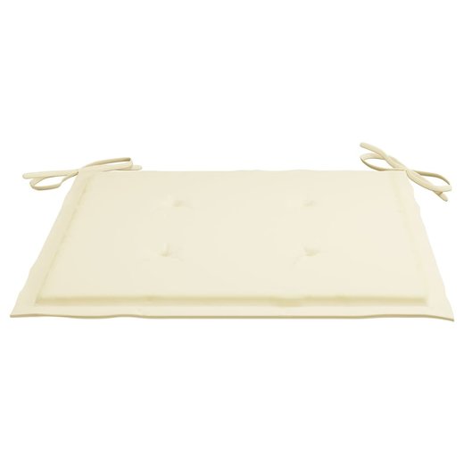 Gartensthle mit Creme Kissen 8 Stk. Massivholz Teak