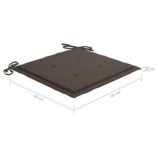 Gartensthle mit Taupe Kissen 8 Stk. Massivholz Teak