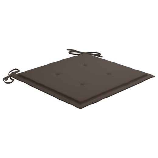 Gartensthle mit Taupe Kissen 8 Stk. Massivholz Teak