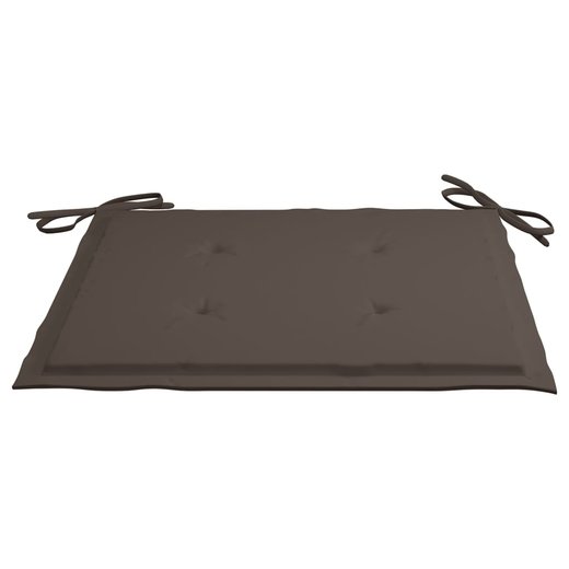 Gartensthle mit Taupe Kissen 8 Stk. Massivholz Teak