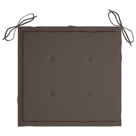 Gartensthle mit Taupe Kissen 8 Stk. Massivholz Teak