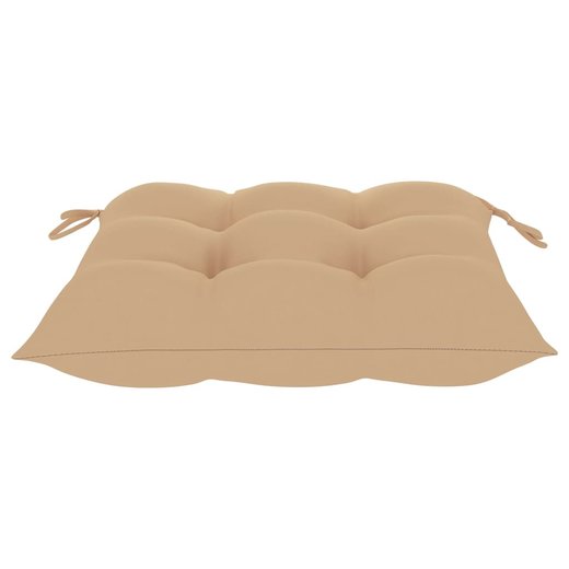Gartensthle mit Beigen Kissen 8 Stk. Massivholz Teak