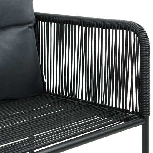 Gartensthle 6 Stk. mit Kissen Poly Rattan Schwarz