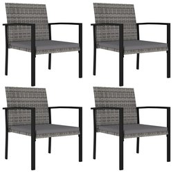 Garten-Esssthle 4 Stk. Poly Rattan Grau