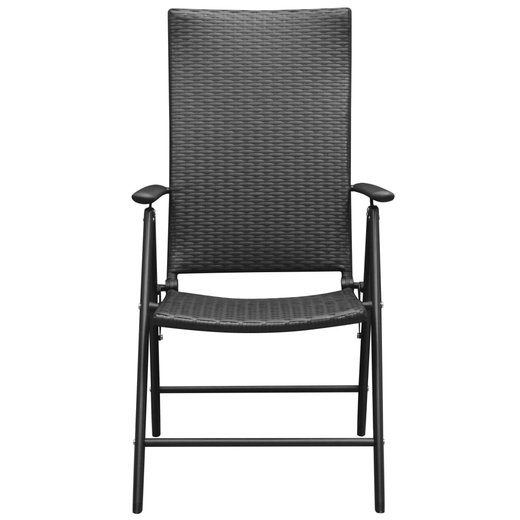 Stapelbare Gartensthle 2 Stk. Poly Rattan Schwarz