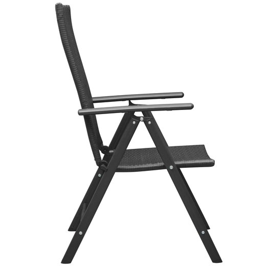 Stapelbare Gartensthle 2 Stk. Poly Rattan Schwarz