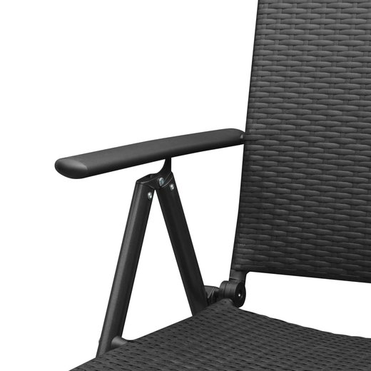 Stapelbare Gartensthle 2 Stk. Poly Rattan Schwarz