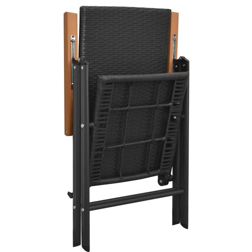 Stapelbare Gartensthle 2 Stk. Poly Rattan Schwarz