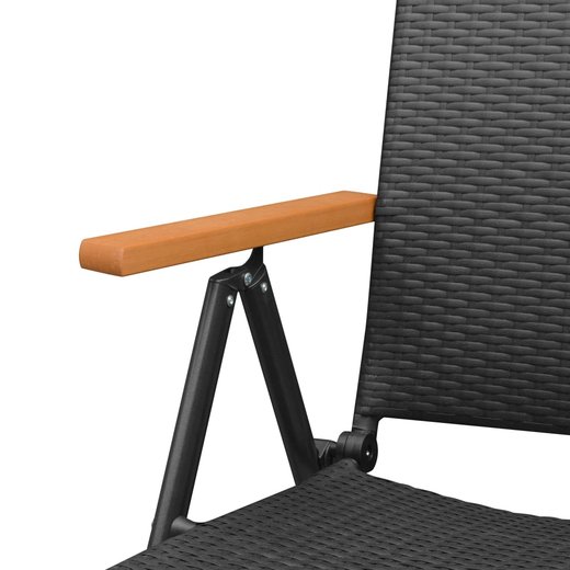 Stapelbare Gartensthle 2 Stk. Poly Rattan Schwarz