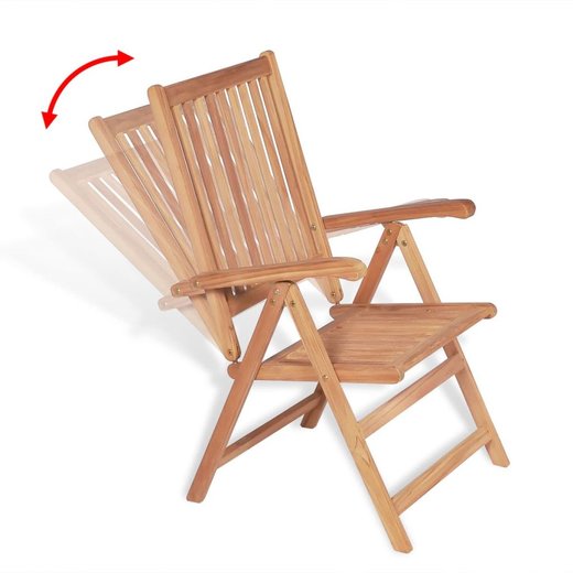 Verstellbare Gartensthle 2 Stk. Massivholz Teak