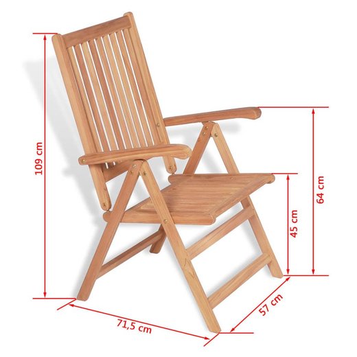 Verstellbare Gartensthle 2 Stk. Massivholz Teak