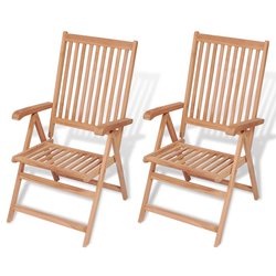 Verstellbare Gartensthle 2 Stk. Massivholz Teak