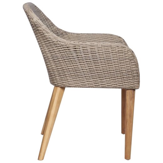 Gartensthle mit Polstern 2 Stk. Poly Rattan Braun