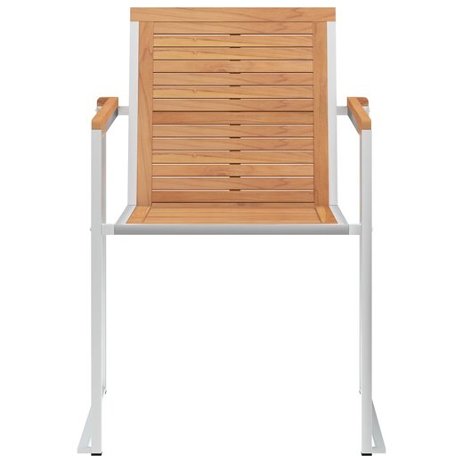 Gartensthle 2 Stk. Massivholz Teak und Edelstahl