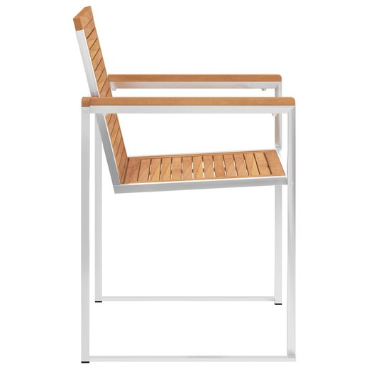 Gartensthle 2 Stk. Massivholz Teak und Edelstahl