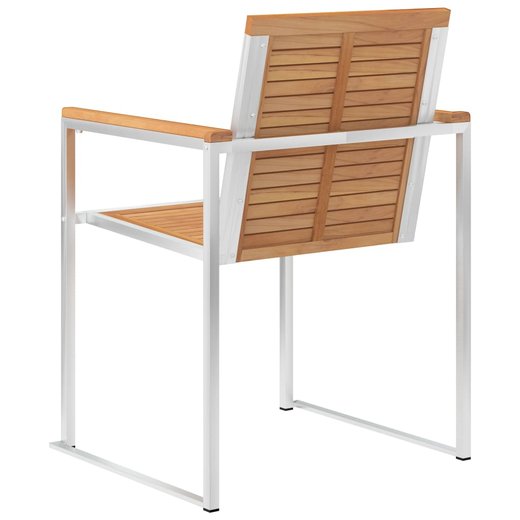 Gartensthle 2 Stk. Massivholz Teak und Edelstahl