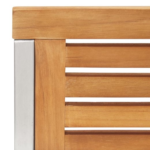 Gartensthle 2 Stk. Massivholz Teak und Edelstahl