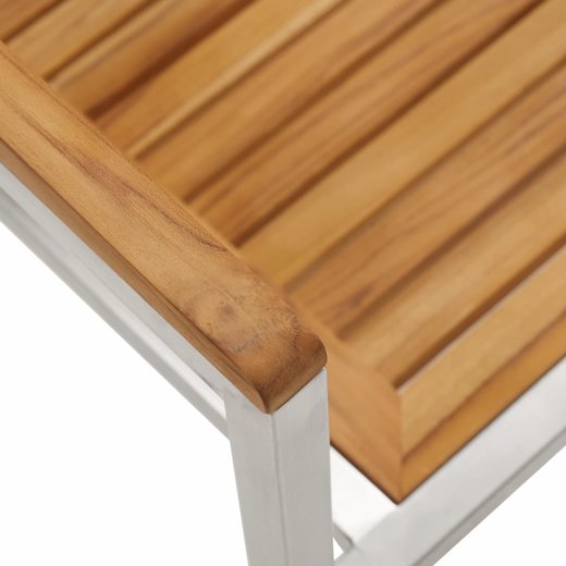 Gartensthle 2 Stk. Massivholz Teak und Edelstahl