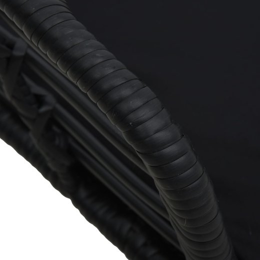 Gartensthle 2 Stk. mit Auflagen Poly Rattan Schwarz
