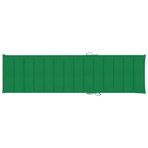 Sonnenliege mit Auflage Grn Massivholz Teak