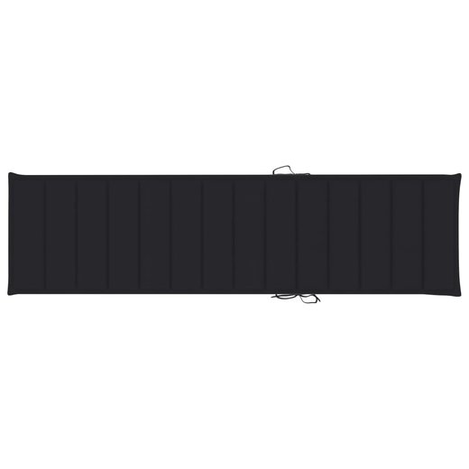 Sonnenliege mit Auflage Schwarz Massivholz Teak