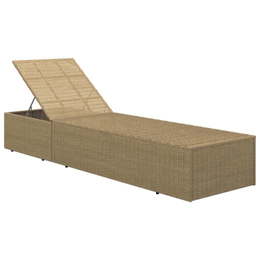 Sonnenliege Poly Rattan Braun und Dunkelgrau