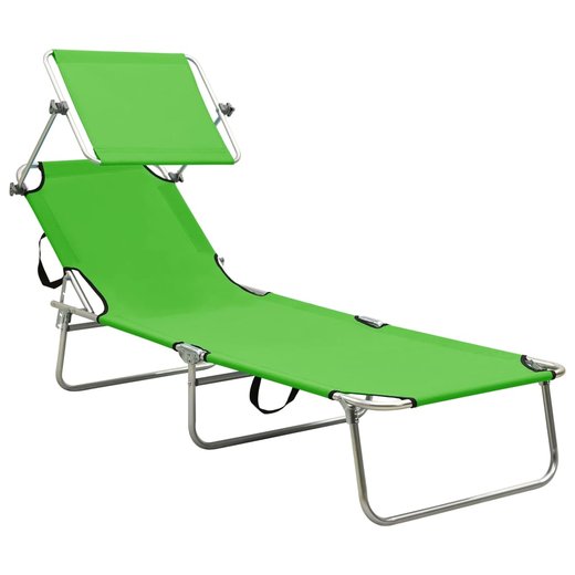 Klappliege mit Sonnenschutz Grn Aluminium