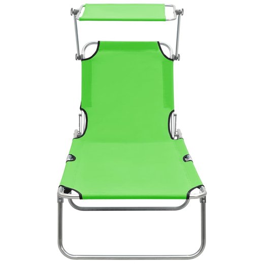 Klappliege mit Sonnenschutz Grn Aluminium