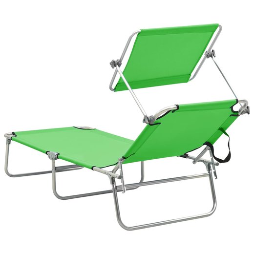 Klappliege mit Sonnenschutz Grn Aluminium